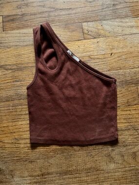 Zara One-Shoulder Ribbed Crop Top